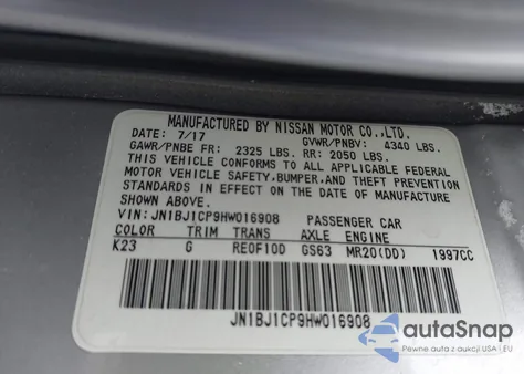 2017 Nissan Rogue Sport S from USA, damaged, VIN JN1BJ1CP9HW016908